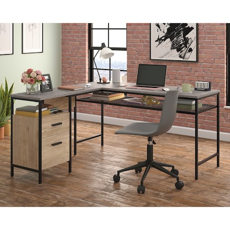 Sauder 57.64 in D X 30.59 in H, 55.91 in W X Engineered wood, Metal 431298